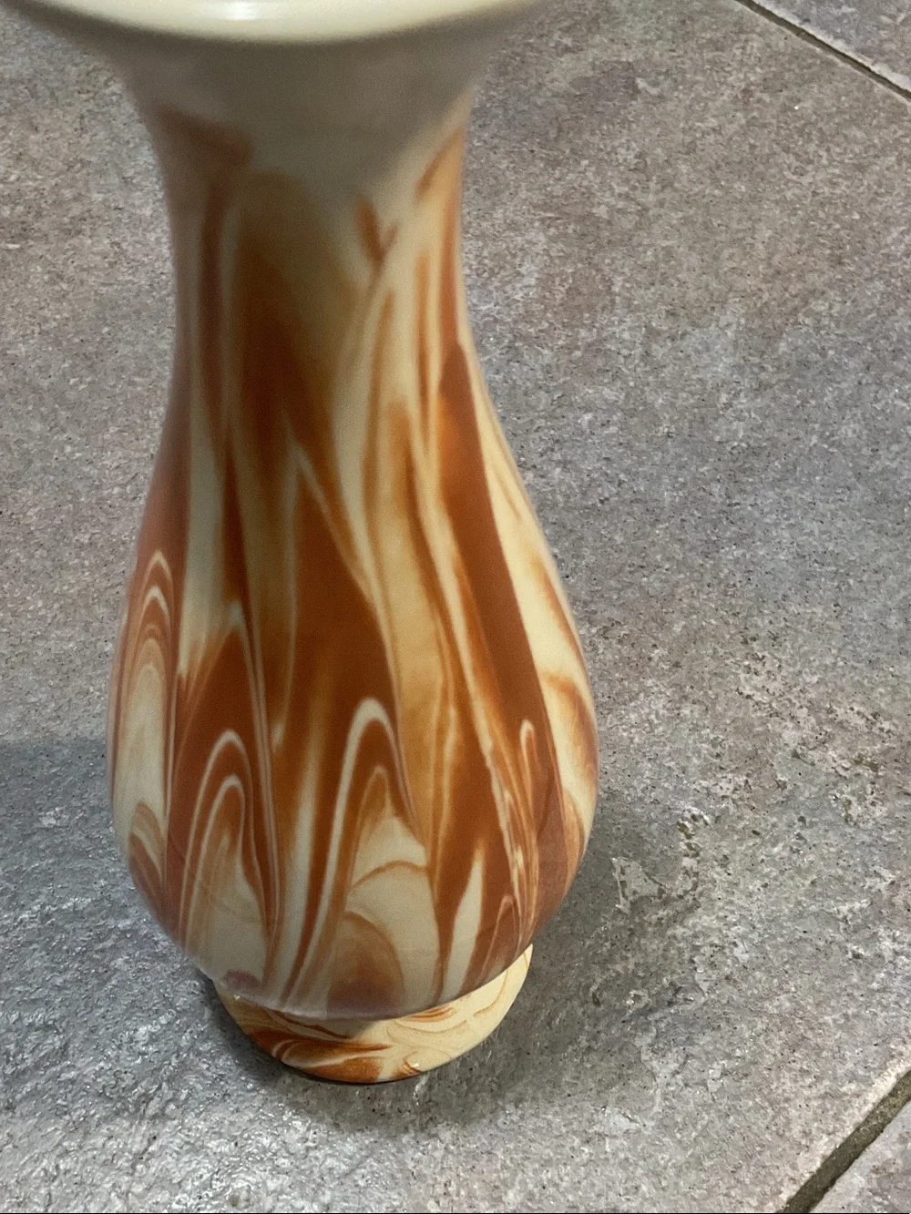 Marble Swirl Ceramic Bud Vase - Brown and Cream